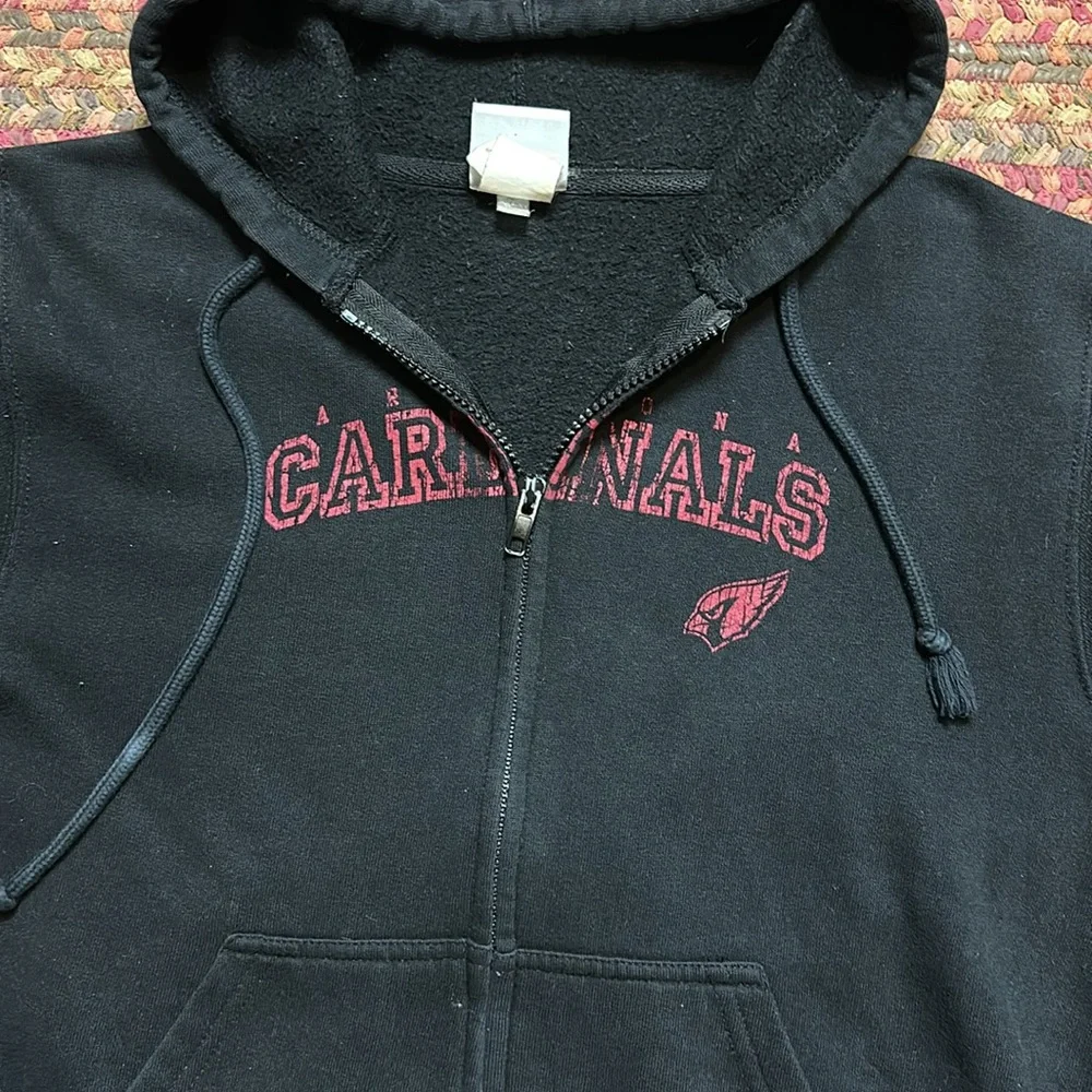 ARIZONA CARDINALS NFL BLACK ZIP UP HOODIE - Picture 5 of 7